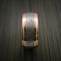 Gibeon Meteorite in 14K Rose Gold Wedding Band Made to any Sizing and Width