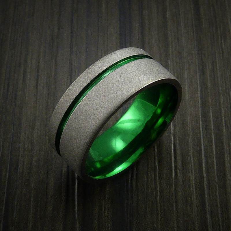 Anodized Titanium Wide Band Fine Jewelry Ring