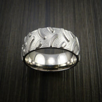 Titanium Knobby Tire Tread Pattern Ring Custom Made Band