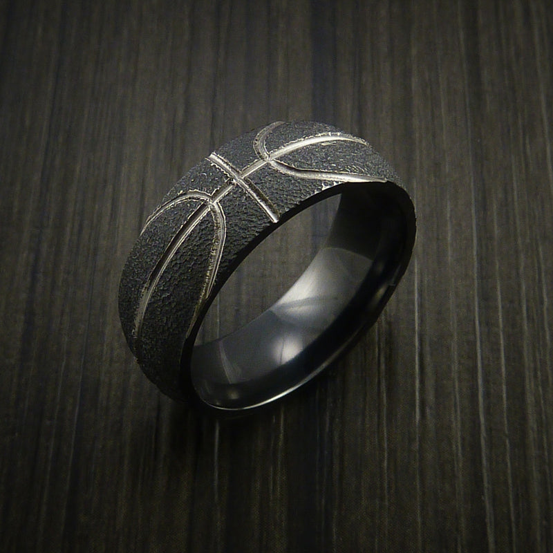 Black Zirconium Basketball Inspired Ring