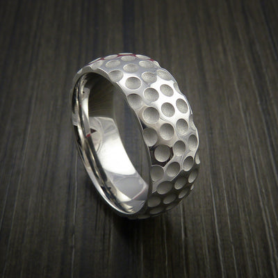 Cobalt Chrome Golf Inspired Golf Ball Sport Ring