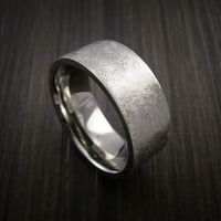 Cobalt Chrome Wide Ring Distressed Smooth Finish Band Made to Any Sizing