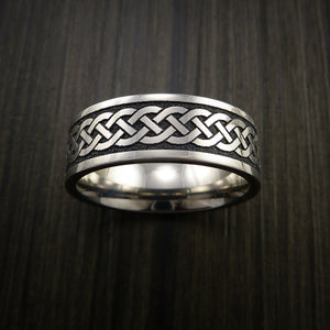 Titanium Celtic Irish Knot Men's Ring Carved Band | Revolution Jewelry