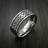 Titanium Celtic Irish Knot Ring Carved Band