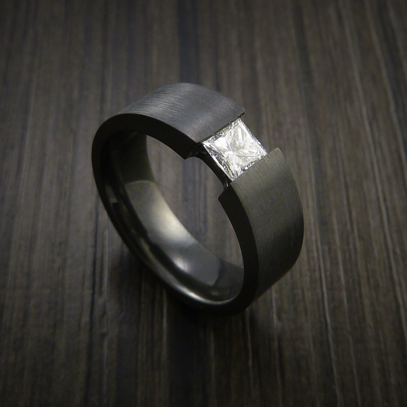 Black Titanium or Black Zirconium Custom Men's Ring with