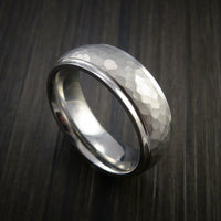 Cobalt Chrome Hammer Finish Wedding Band Engagement Ring Made to Any Size