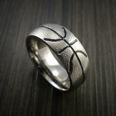 Titanium Basketball Inspired Ring Custom Made Band