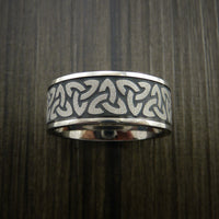 Titanium Celtic Band Trinity Symbolic Wedding Infinity Cerakote Ring Custom Made