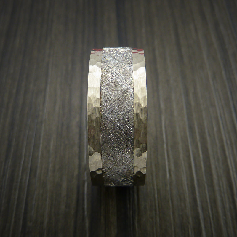 Gibeon Meteorite in 14K White Gold Wedding Band