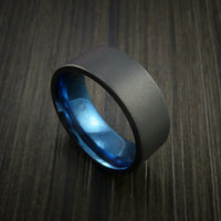 Black Zirconium Ring Traditional Style Band with Anodized Interior