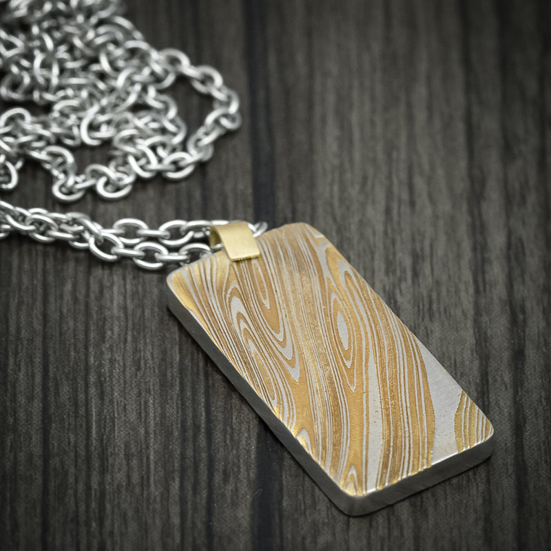 Forged Carbon Fiber and Meteorite Dog Tag Pendant