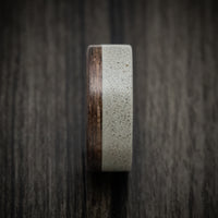 Concrete and Wenge Wood Men's Ring Custom Made Band