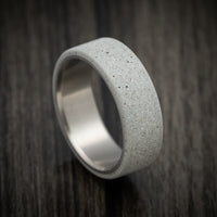 Concrete Men's Ring with Titanium Sleeve Custom Made Band