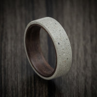 Concrete Men's Ring with Wenge Wood Sleeve Custom Made Band