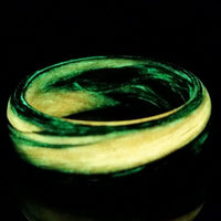 Carbon Fiber Men's Ring with Orange Glow Marbled Design