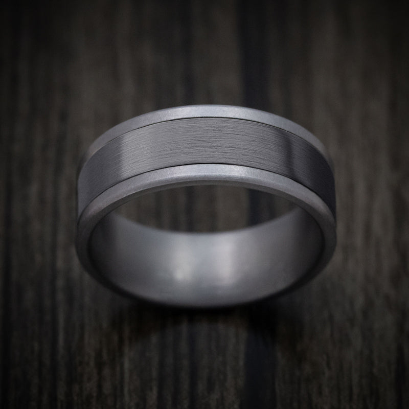 Tantalum and Black Titanium Band Custom Made Men's Ring