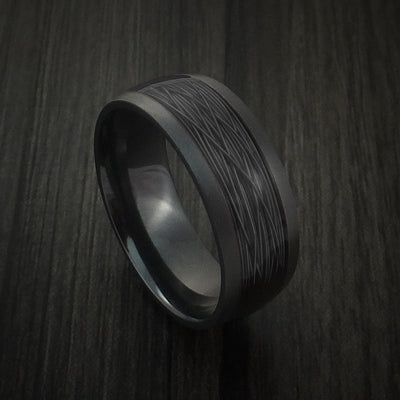 Black Titanium and Wire Ring Custom Made Choose your Color