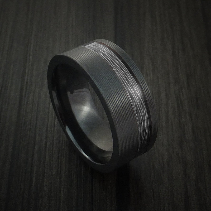 Black Titanium and Wire Ring Custom Made Choose your Color